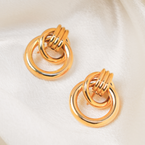 Triple Hoop Knot Stud Earrings