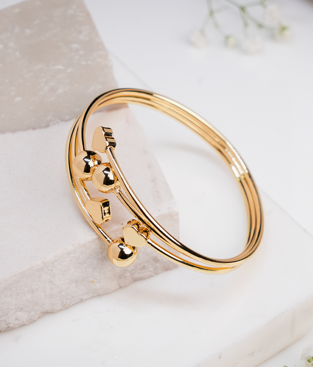 Geometric Charm Layered Bracelet