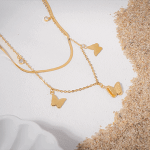 Butterfly Charm Layered Necklace